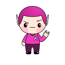 "Pink Spock" for Design of Kawaii-Style Characters course. Design, Ilustração tradicional, Design de personagens, Ilustração vetorial, e Mangá projeto de Abigail Holden - 08.02.2021
