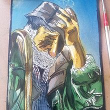 Viejo. Un progetto di Disegno di ritratti, Illustrazione con inchiostro e Pittura ad acquerello di Iban Sarabia Casellas - 04.02.2021