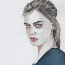 Mein Kursprojekt: Aquarellporträt mit fotografischem Vorbild. Watercolor Painting project by uly - 02.04.2021