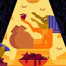AMMIT THE DEVOURER. Character Design, Children's Illustration, Digital Illustration, Editorial Illustration, Traditional illustration, Poster Design, and Vector Illustration project by Dasha Lebesheva - 02.04.2021
