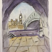 My project in Architectural Sketching with Watercolor and Ink course. 2D Animation project by Yang Xu - 02.04.2021
