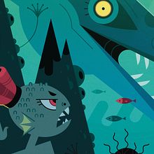 PREHISTORIC MERMAID. Character Design, Children's Illustration, Digital Illustration, Editorial Illustration, Traditional illustration, and Vector Illustration project by Dasha Lebesheva - 02.04.2021