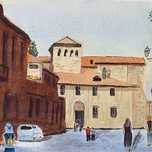 My project in Architectural Illustration with Watercolor course:  basilica e monastero agostiniano santi quattro coronati. Un progetto di Pittura ad acquerello di Willy van Dregt - 05.02.2021