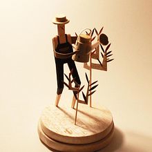 Jardinero. Traditional illustration, and Paper Craft project by Cristian Garrido Alfaro - 02.05.2021