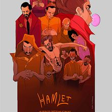 Hamlet poster. Traditional illustration project by ohad givaty - 02.06.2017