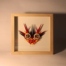 Máscara de la Tirana. Traditional illustration, and Paper Craft project by Cristian Garrido Alfaro - 02.06.2021