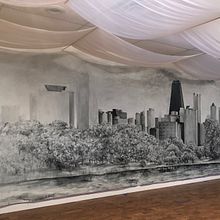Skyline Mural. Acr, lic Painting, and Watercolor Painting project by Arthur Braud - 02.07.2021