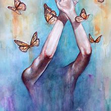 Blindsided for my exhibition "I AM". Watercolor Painting project by Arthur Braud - 02.07.2021