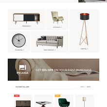 Proyecto Final - Picasa Home Furniture. Un progetto di Graphic design, UX / UI e Web design di Tato H. Espinoza - 10.02.2021