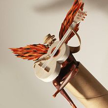 Pájaro Cantor. Character Design, Traditional illustration, and Paper Craft project by Cristian Garrido Alfaro - 02.08.2021