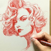 Cabeza de mujer. Drawing, and Portrait Drawing project by Alonso Palomino - 02.08.2021