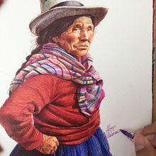 Dibujo de anciana campesina. Fine Arts, Drawing, Artistic Drawing, and Realistic Drawing project by Alonso Palomino - 02.08.2021
