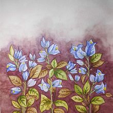 Bouganvillas azules y Fantasía de Bouganvillas.. Een project van  Tekening y Aquarelschilderen van Celia Ruiz Bernal - 19.02.2021