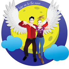 Take me to the moon. Un projet de Design  et Illustration traditionnelle de OlaFan - 10.02.2021