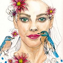 Mi Proyecto del curso: Retrato ilustrado en acuarela. Projekt z dziedziny Portret, Trad, c, jna ilustracja i Malowanie akwarelą użytkownika Victor Mendoza - 10.02.2021