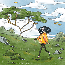 Through the meadow . Character Design, Traditional illustration, Digital Illustration, and Children's Illustration project by Ely Astorga - 02.08.2021