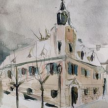 Mein Kursprojekt: Architektonische Zeichnung mit Aquarell und Tinte. Un progetto di Pittura ad acquerello di Annelie Brux - 10.02.2021