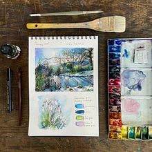 Arley Seasonal Journal. Thank you to a_aradilla for the excellent journaling course! . Watercolor Painting project by Sarah Stokes - 02.11.2021