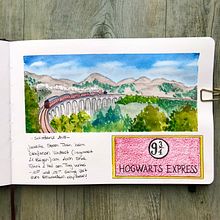 Mein Kursprojekt: Aquarellreiseheft. Watercolor Painting, Traditional illustration, and Drawing project by Julia - 02.11.2021