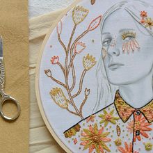 Retrato floral. Projekt z dziedziny  Haft, Trad, c, jna ilustracja i  Tkactwo użytkownika Yamila Yjilioff - 11.02.2021
