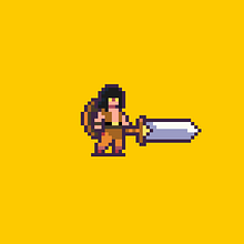 Mi Proyecto del curso: Animación de personajes en pixel art para videojuegos . Un proyecto de Animación 2D, Animación de personajes, Diseño de personajes y Pixel art de Facundo Emmanuel Mansilla - 12.02.2021