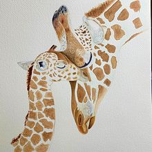 Jirafas. Watercolor Painting project by Pilar Blasco Martínez - 02.12.2021