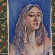 My project in Artistic Portrait with Watercolors course. Desenho artístico projeto de Greta Milano - 12.02.2021