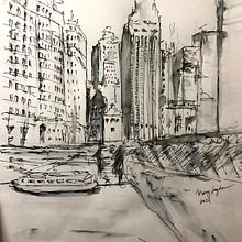 Downtown Chicago. Un progetto di Illustrazione con inchiostro di Mary Lagdameo - 12.02.2021
