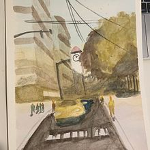 My project in Urban Landscapes in Watercolor course. 2D Animation project by Yang Xu - 02.12.2021