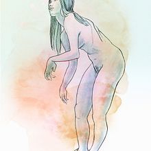Nude line drwaing. Een project van  Digitaal schilderij van Frank - 12.02.2021