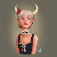 A Buffalo Lady for Lunar New Year . Digital Painting project by Huỳnh Bình - 02.13.2021