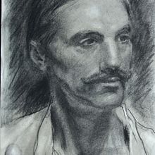Realistic charcoal portrait. Traditional illustration, and Portrait Drawing project by herbie_met_het - 02.13.2021