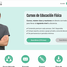 El valor de la educación física, membresía para llevar tu docencia al siguiente nivel. Un proyecto de Br, ing e Identidad, Desarrollo Web y Diseño Web de Rosa Suñé Barniol - 23.05.2020