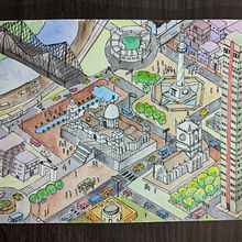 My project in The Art of Sketching: Transform Your Doodles into Art course. Architectural Illustration, Traditional illustration, Ink Illustration, and Watercolor Painting project by Piyali Das - 02.14.2021