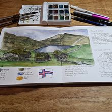 My project in Watercolor Travel Journal course . Lukisan Cat Air, Dan Buku sketsa proyek oleh Regina - 02.14.2021
