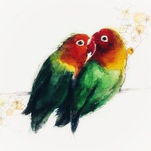 Love birds. Watercolor Painting project by Sarah Stokes - 02.14.2021