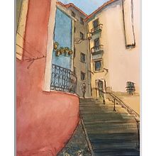 My project in Architectural Sketching with Watercolor and Ink course. Architectural Illustration, and Watercolor Painting project by Fernando González - 02.14.2021
