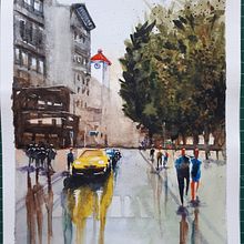 Meu projeto: Paisagem urbana em aquarela. Watercolor Painting project by Paulo Valdez - 02.15.2021