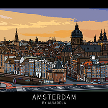 Amsterdam - drawing on Wacom tablet. Digital Drawing, and Digital Painting project by Alex Van Der Laan - 08.05.2015