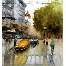 Mi Proyecto del curso: Paisajes urbanos en acuarela. Un proyecto de Pintura a la acuarela de drakaris_sonia - 15.02.2021
