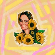 My Sunflowers Queen. Un proyecto de Dibujo digital, Ilustración digital, Dibujo, Ilustración tradicional y Dibujo de Retrato de Daniel Alfaro Cortez - 03.03.2021