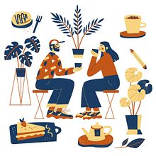 Café Botánico. Projekt z dziedziny Design, Trad, c i jna ilustracja użytkownika Camipepe - 15.02.2021