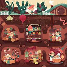 La vida de los duendes. Traditional illustration, and Children's Illustration project by Marta García Pérez - 02.16.2021