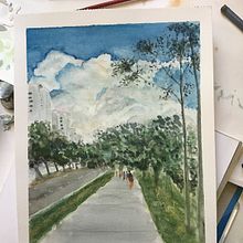 Meu projeto do curso: Paisagens urbanas em aquarela. Een project van  Beeldende kunst van Roberta Leonardo Fonseca - 16.02.2021