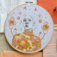 Mi Proyecto del curso: Estampación y bordado de retratos realistas. Projekt z dziedziny  Haft, R, sunek c, frow, Stemple, Trad, c, jna ilustracja i  Tkactwo użytkownika Yamila Yjilioff - 16.02.2021