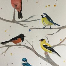 My project in Artistic Watercolor Techniques for Illustrating Birds course. Watercolor Painting project by Claudette - 02.17.2021