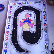 Madhubani style Ein Projekt aus dem Bereich Malerei mit Acr, l und Aquarellmalerei von Eva Bekesi - 17.02.2021