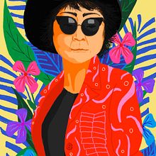 Yoko Ono. Traditional illustration project by Gisele Murias - 02.17.2021