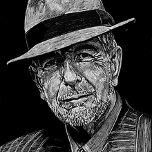 Leonard Cohen. Desenho de retrato, Desenho realista e Ilustração com tinta projeto de Begoña Blázquez Parro - 18.02.2021