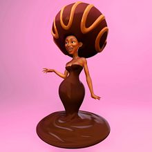 My project in Creation of Characters: From 2D to 3D course - Miss Chocolate. Un progetto di Character design 3D di Noemi - 18.02.2021